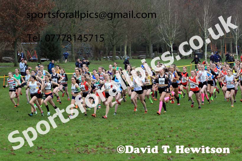 Girls Under-15s 2023 Northern Cross Country Champs., Witton Park, Blackburn. Photo: David T. Hewitson/Sports for All Pics